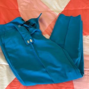 women blue trousers